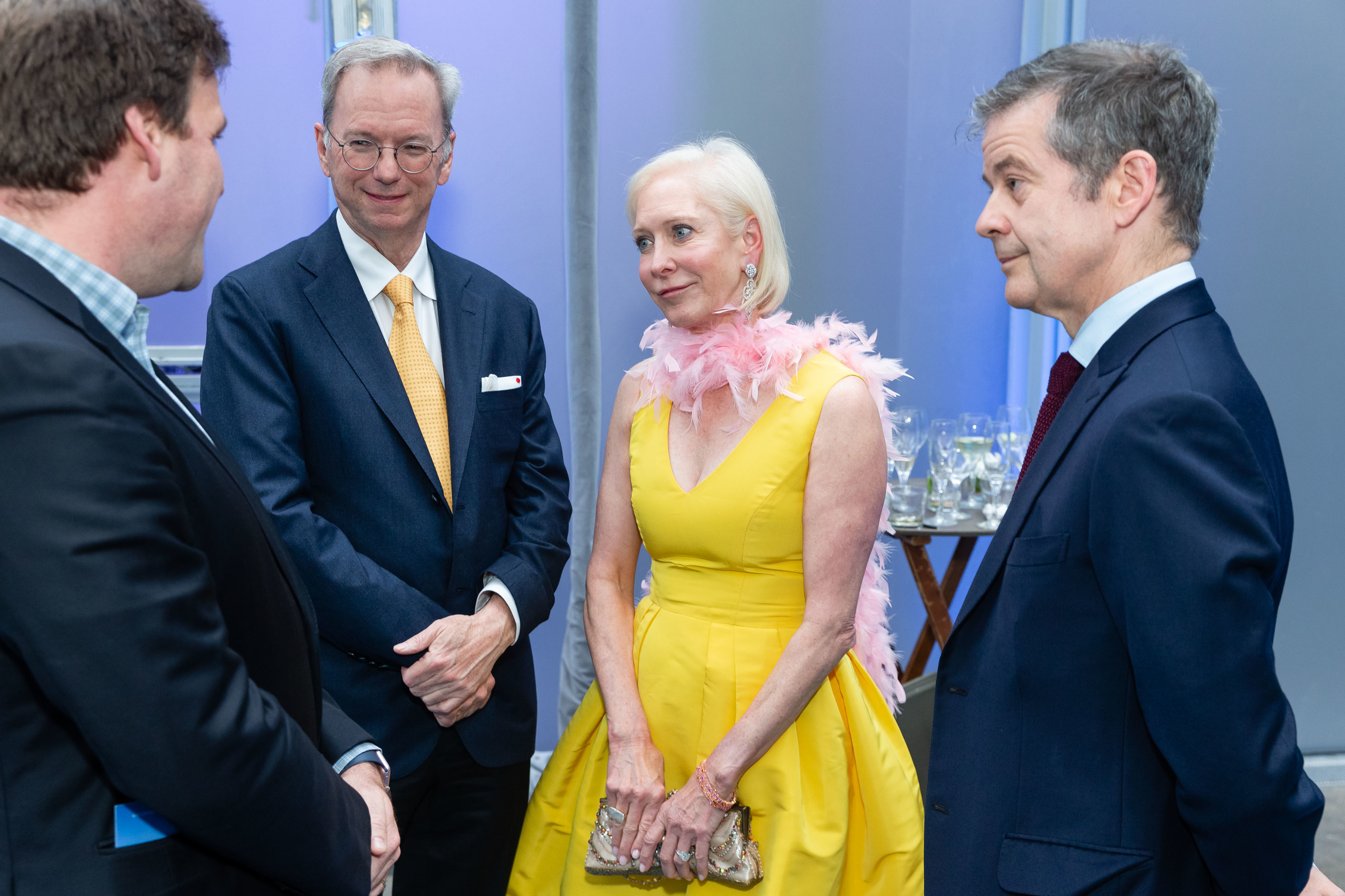 Above: Buckhill Capital founder Henrik Jones in conversation with former Google chairman Eric Schmidt, his wife Wendy Schmidt, and CEO of Sustainable Apparel Coalition Jason Kibbey at Big Bang Gala 2019 on April 25th 2019 at California Academy of Sciences